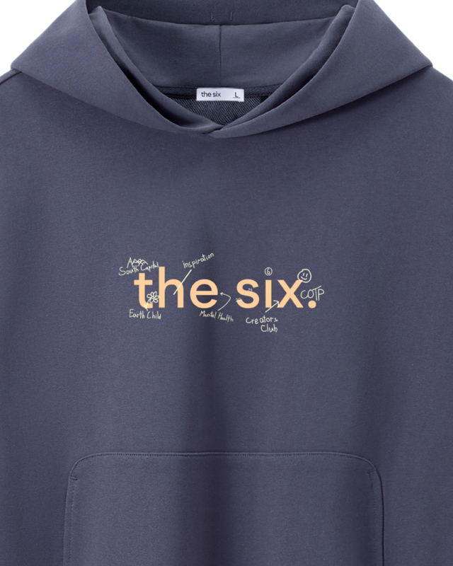 Hoodie THE SIX dark purple