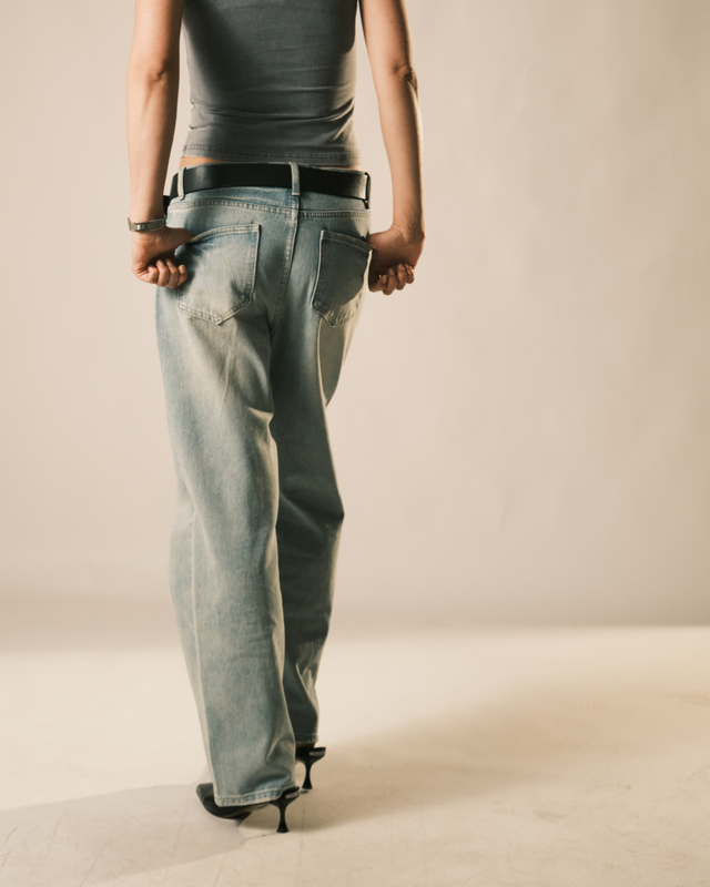 straight blue* jeans