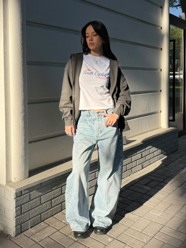blue baggy jeans