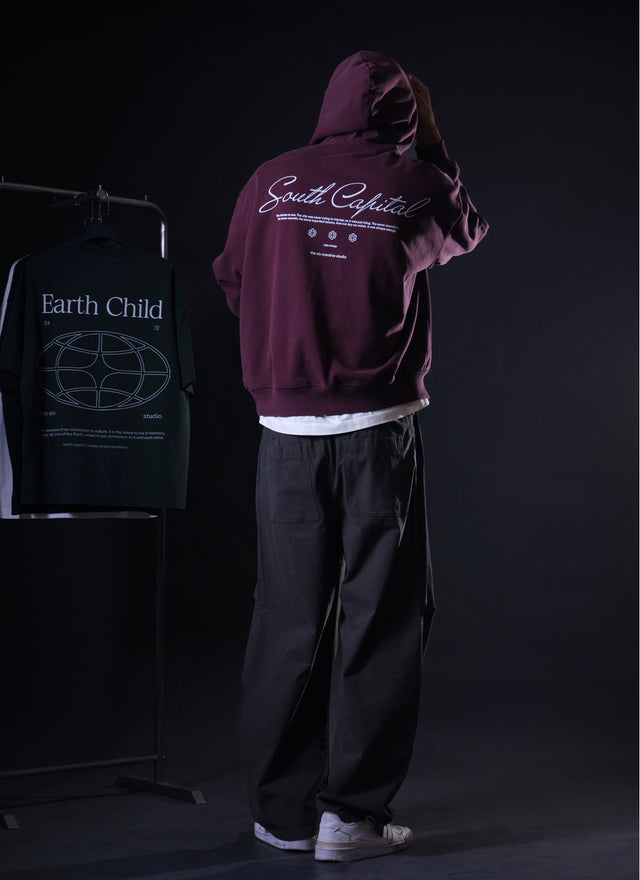 HOODIE “South Capital ” WINE RED