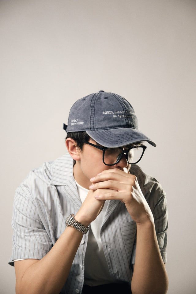 Cap the six creative studio grunge blue