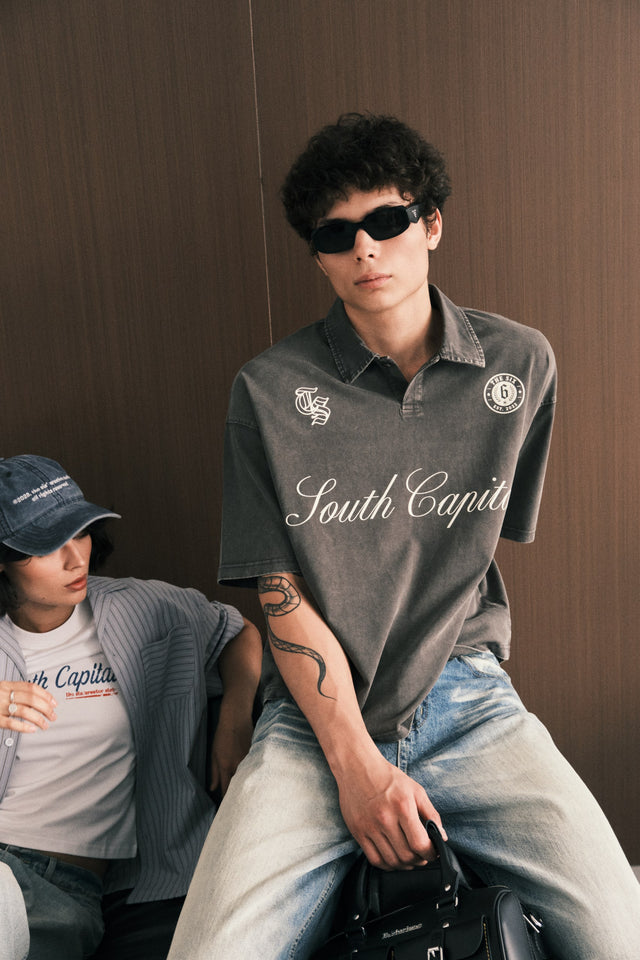 south capital* khaki polo