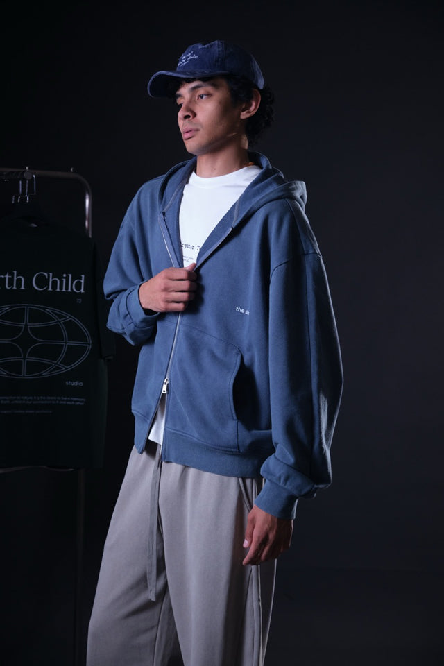Zip hoodie Mountaineers Dept washed blue