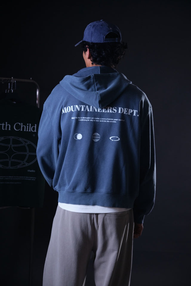 Zip hoodie Mountaineers Dept washed blue