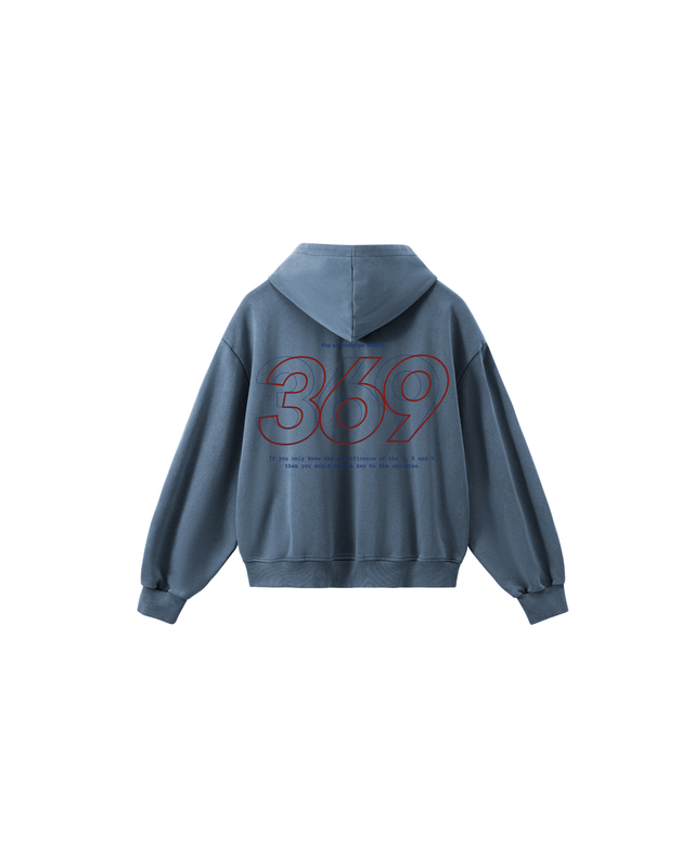 Hoodie 369 grey/blue