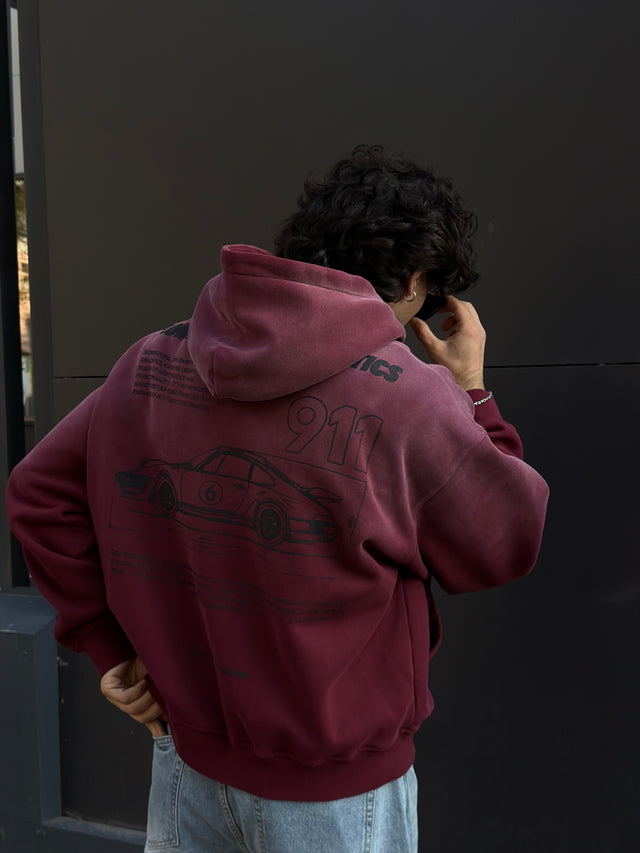 hoodie Prsch 911 dark burgundy