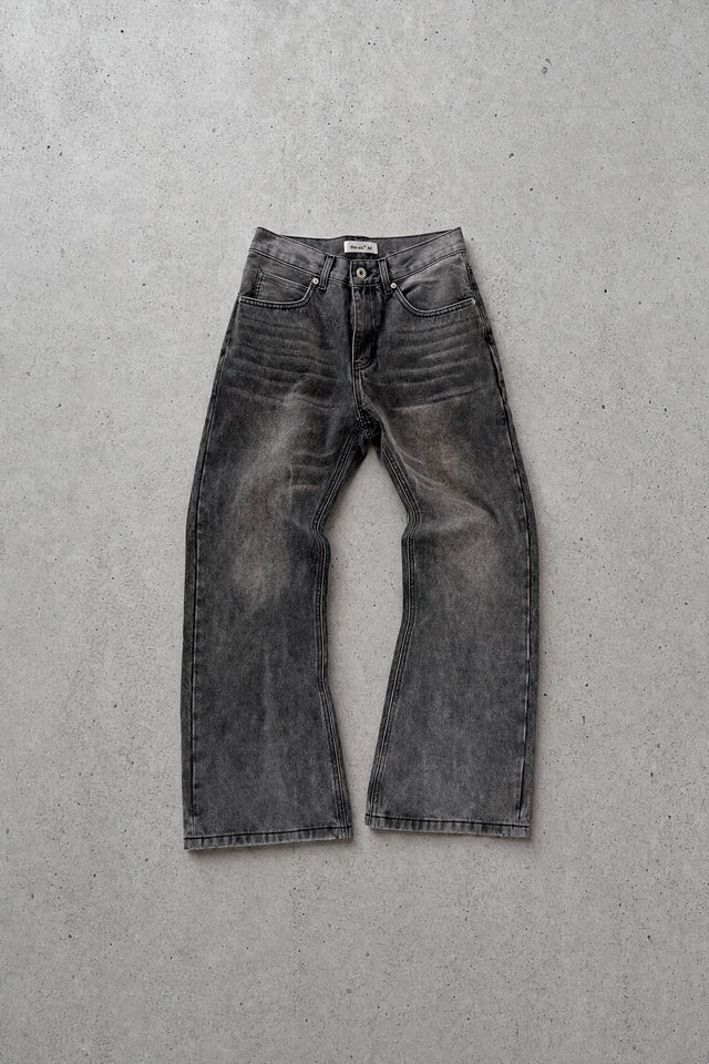 Gray flared* jeans