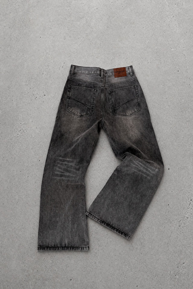 Gray flared* jeans