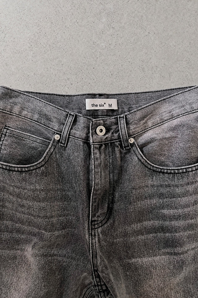 Gray flared* jeans